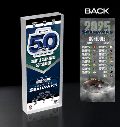 Highland Mint Seattle Seahawks 50th Season 2025 Schedule 3D Ticket BlocKart