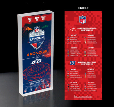 Highland Mint Denver Broncos vs. New York Jets 2025 London Game Ticket BlocKart
