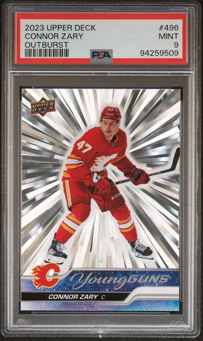 2023-24 Upper Deck Connor Zary #496 Outburst PSA 9