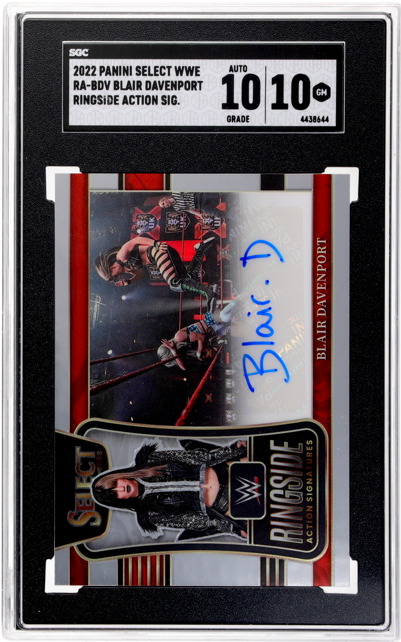 2022 Panini Select WWE Ringside Action Signature Blair Davenport  SGC 10