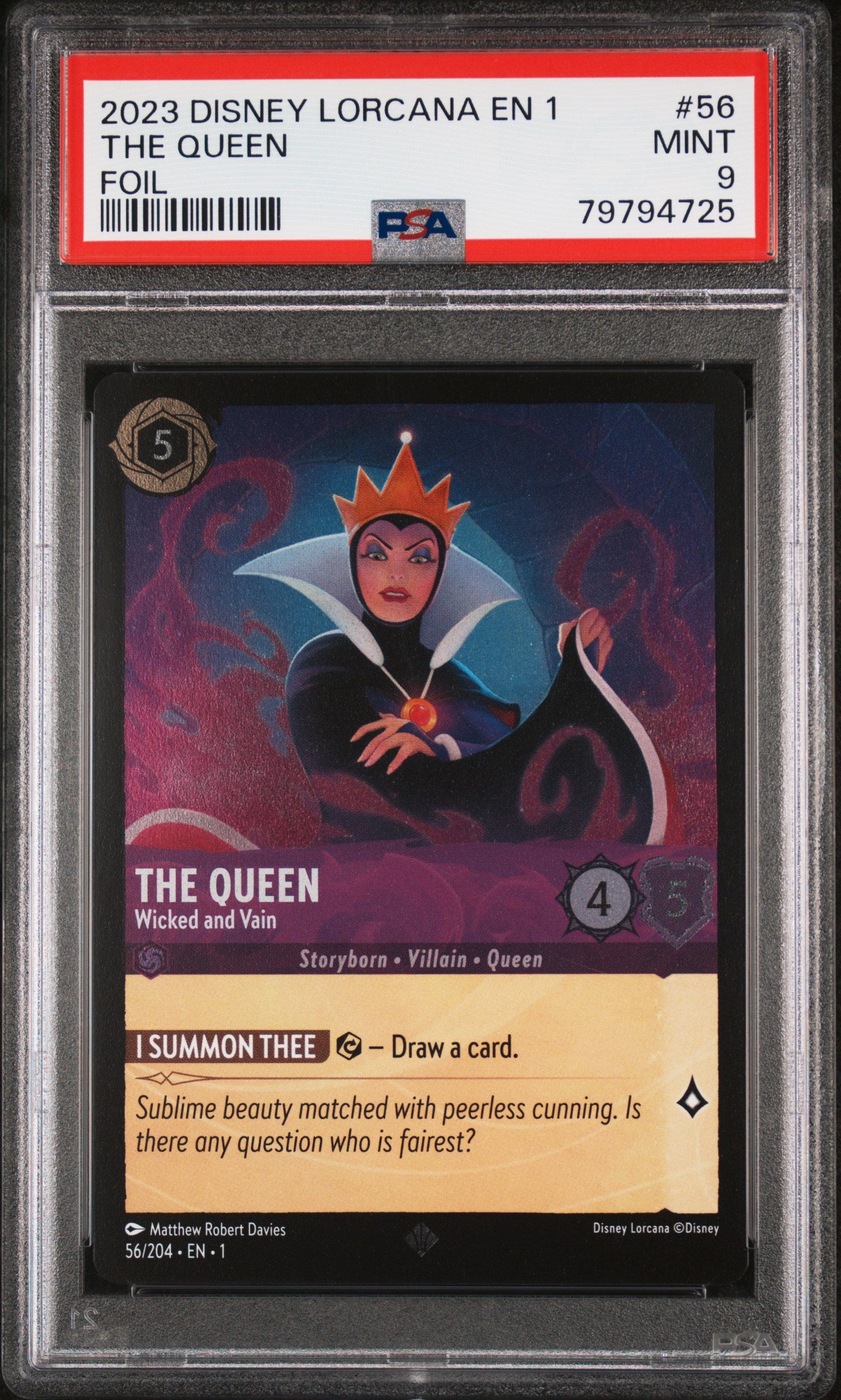 2023 Disney Lorcana The Queen #56 Foil PSA 9
