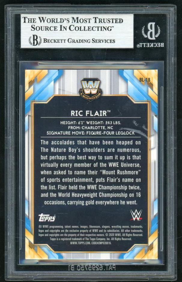 2020 Topps Chrome Big Legends Ric Flair #BL-18 Green Refractor /99 BGS 9