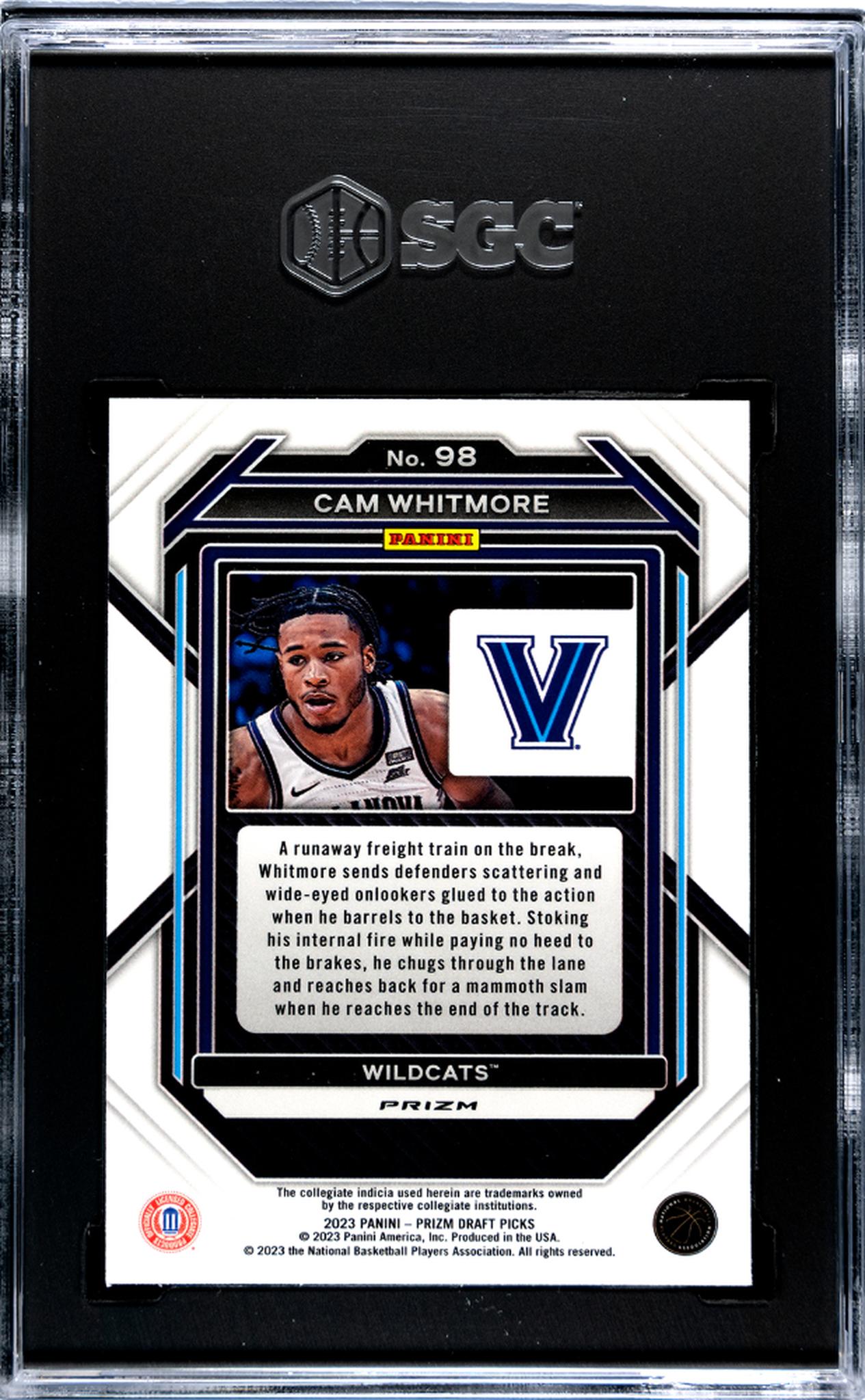 2023 Panini Prizm Hyper Cam Whitmore #98 RC SGC 9