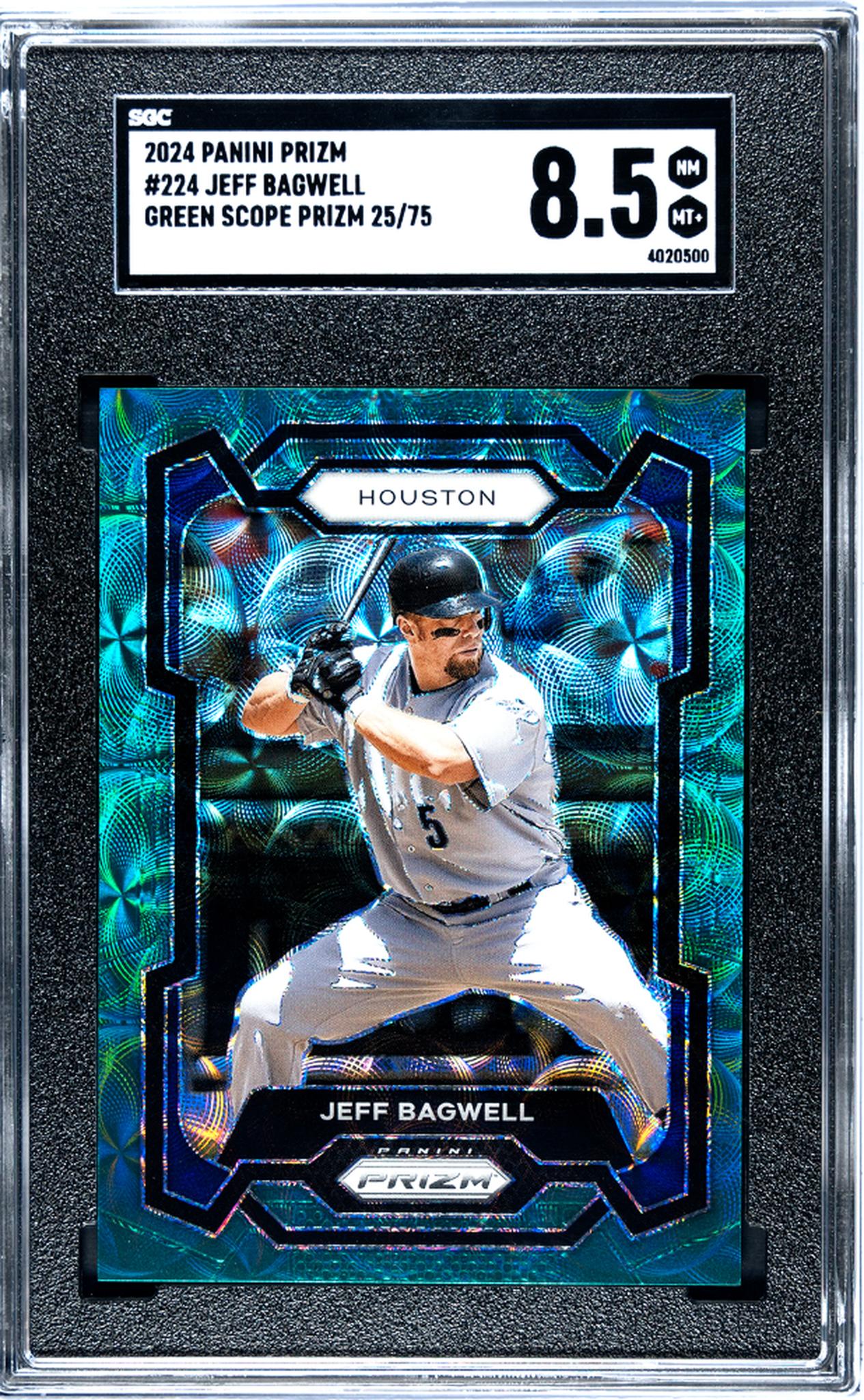 2024 Prizm #224 Jeff Bagwell Green Scope Prizm /75 SGC 8.5