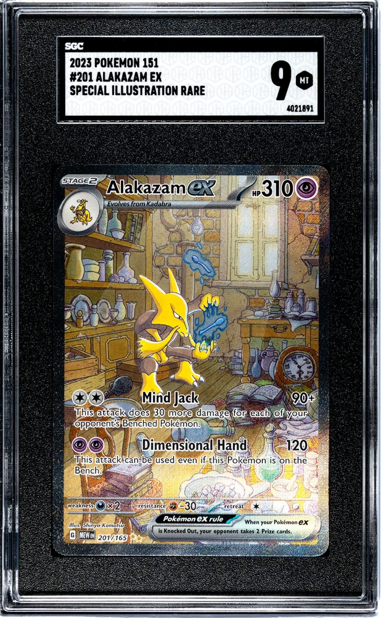 2023 Pokemon #201/165 Alakazam EX Special Illustration Rare SGC 9