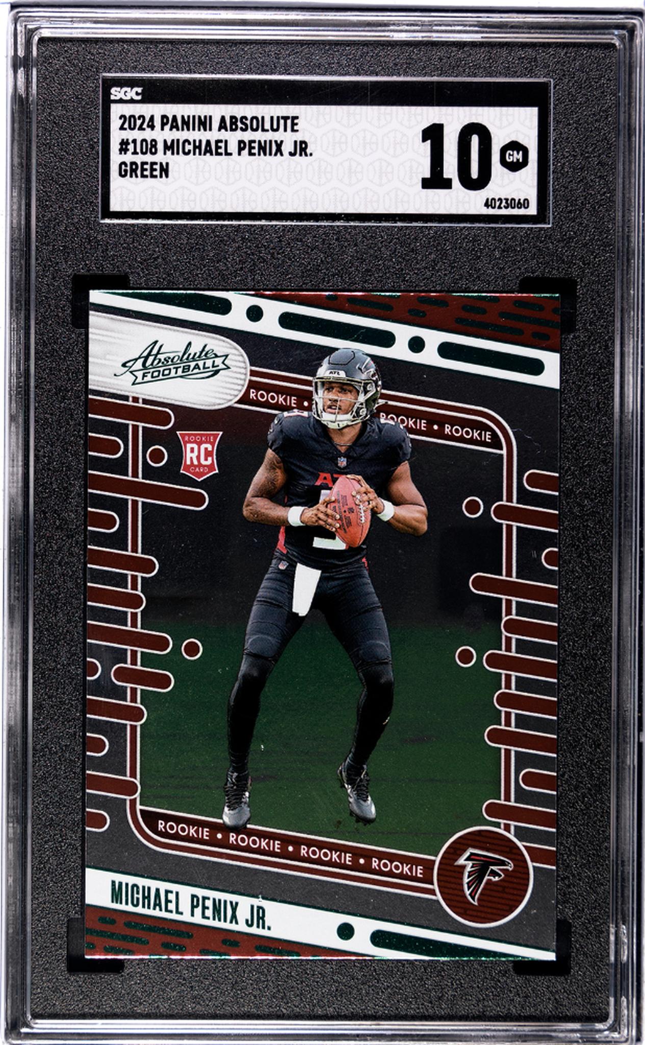 2024 Panini Absolute #108 Michael Penix Jr. Green SGC 10