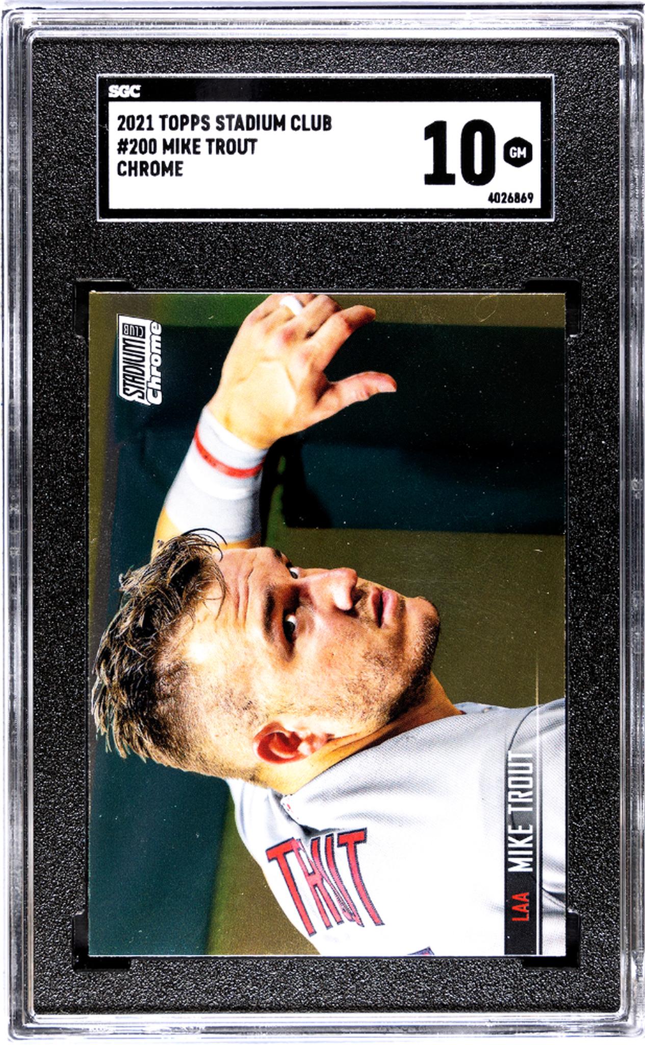 2021 Topps Stadium Club #200 Mike Trout Chrome SGC 10