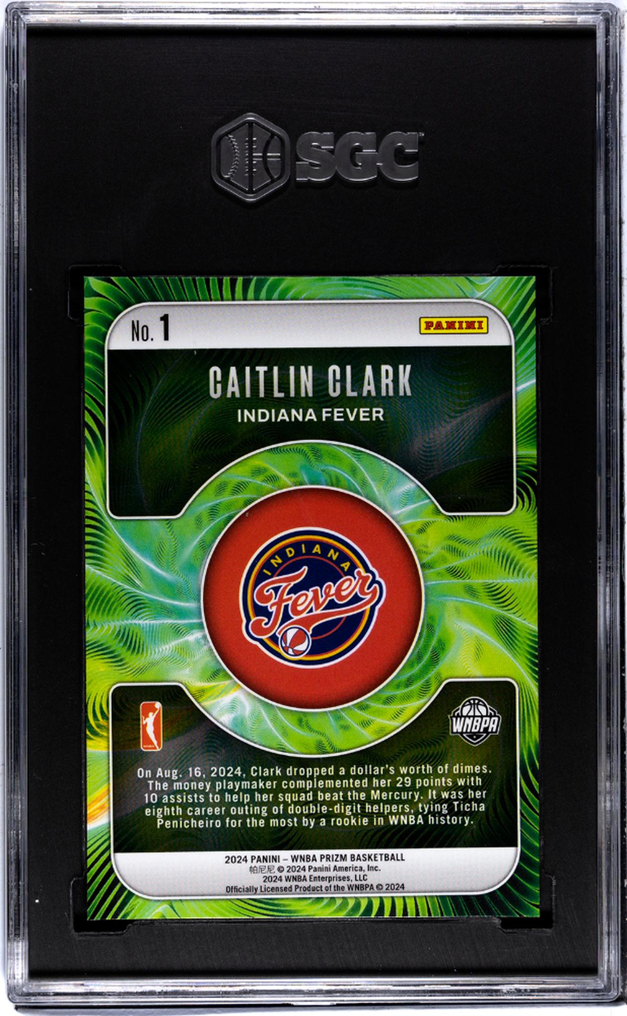 2024 Panini Prizm Wnba #1 Caitlin Clark Fractal SGC 10