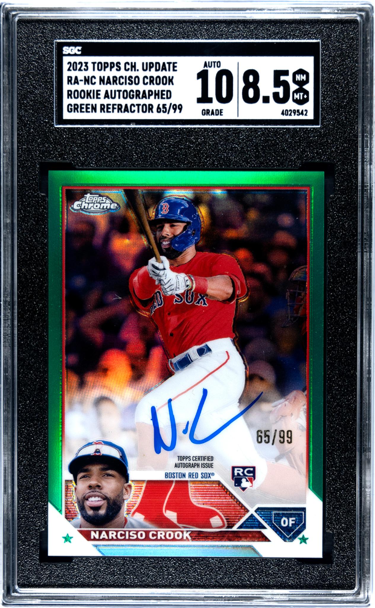 2023 Topps Chrome Update Green Refractor Narciso Crook #RA-NC RC Auto /99 SGC 8.5 Auto 10