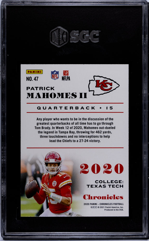 2020 Panini Chronicles #47 Patrick Mahomes II SGC 10