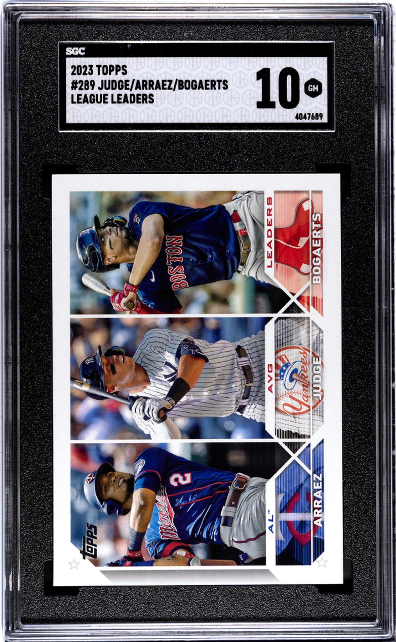 2023 Topps #289 Judge/Arraez/Bogaerts Lg. Leaders SGC 10