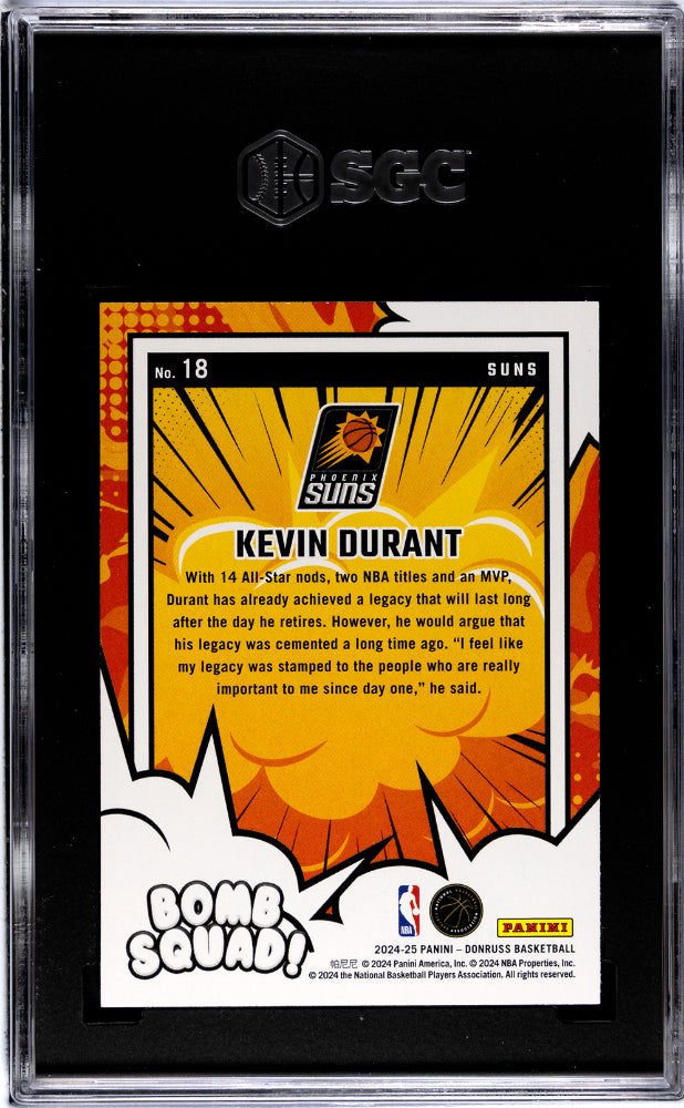 2024-25 Donruss #18 Kevin Durant Bomb Squad! SGC 10