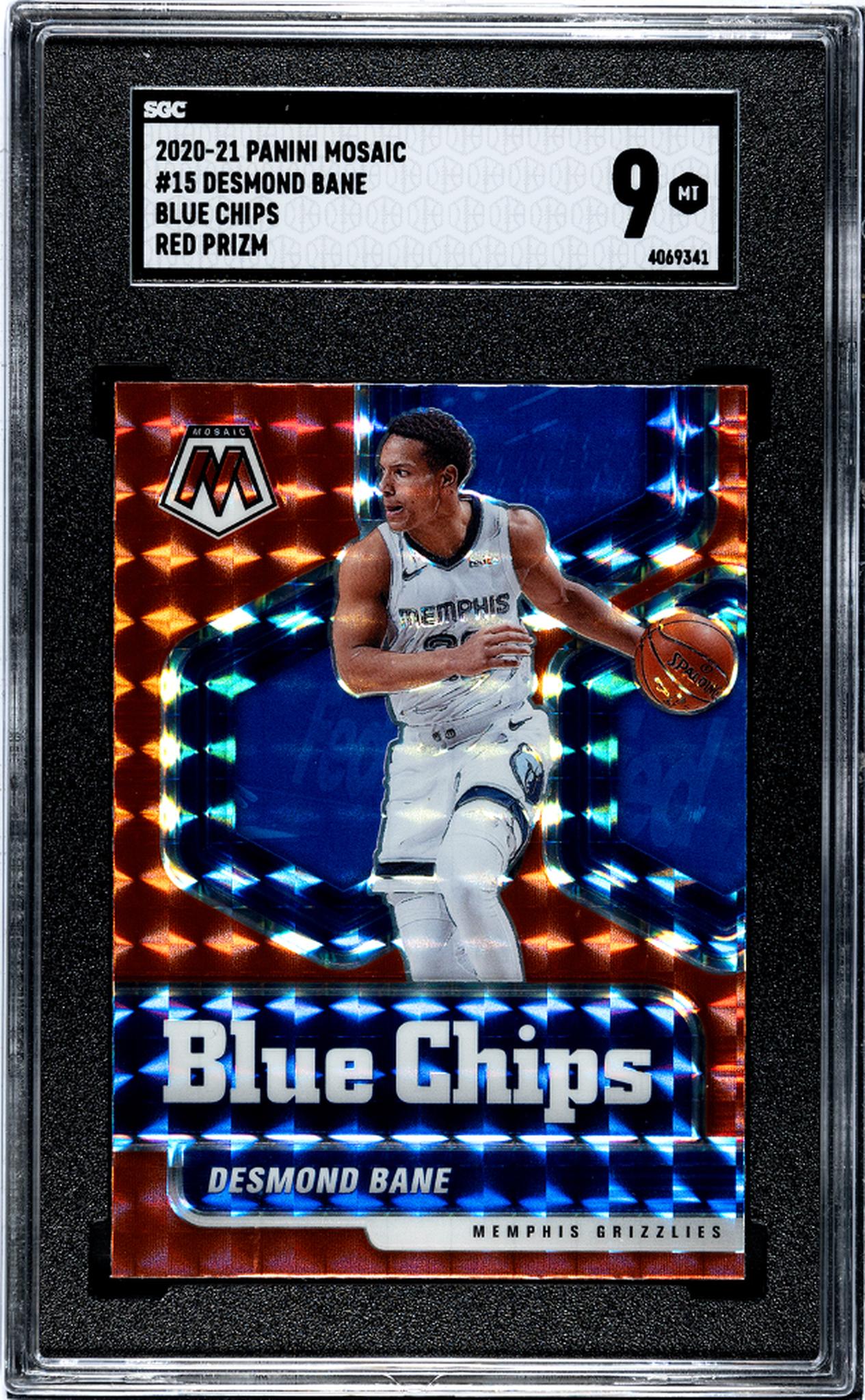 2020-21 Panini Mosaic #15 Desmond Bane Blue Chips Red Prizm SGC 9