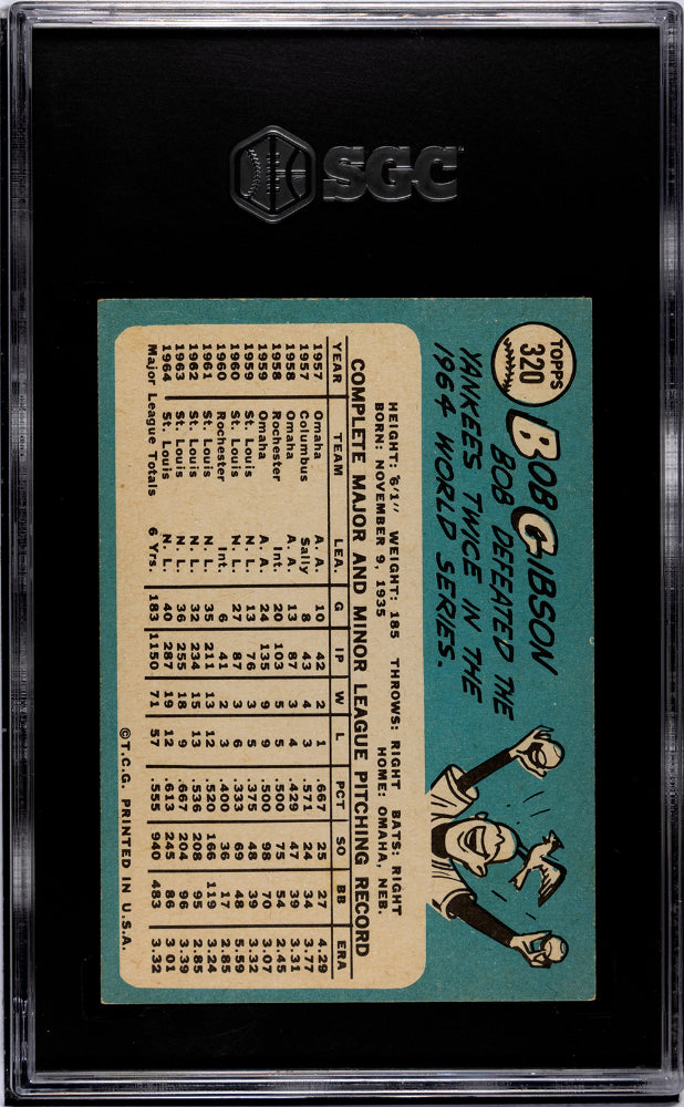 1965 Topps #320 Bob Gibson SGC 5