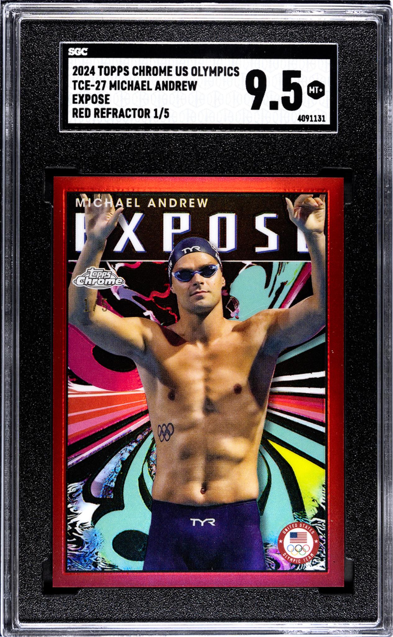 2024 Topps Chrome #TCE-27 Michael Andrew Expose Red /5 SGC 9.5