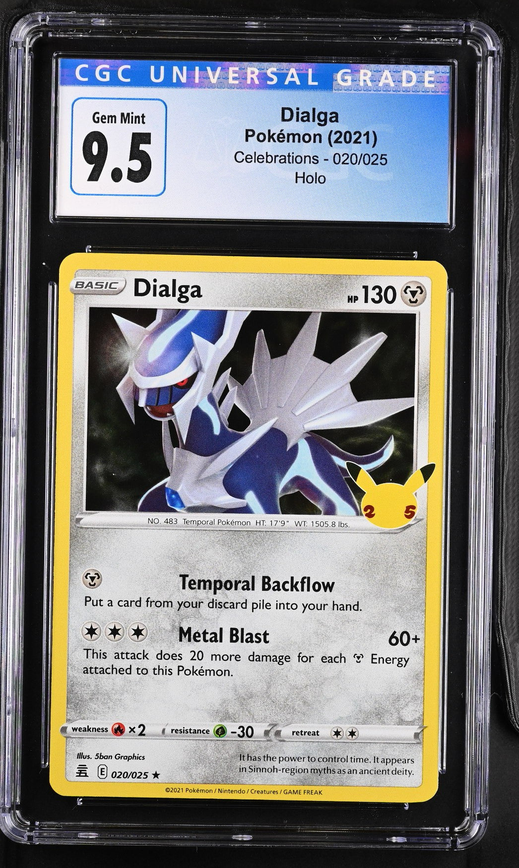 2021 Pokemon #020/025 Dialga Celebrations CGC 9.5