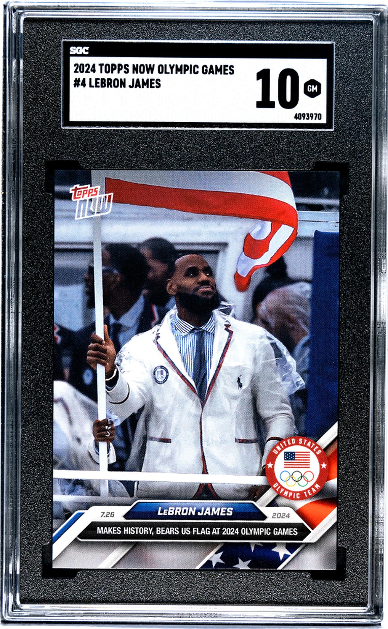 2024 Topps Now #4 LeBron James Olympic Games SGC 10