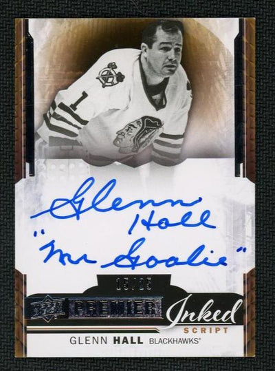 2015-16 Upper Deck Premier Inked Script Glenn Hall Auto #IN-GH