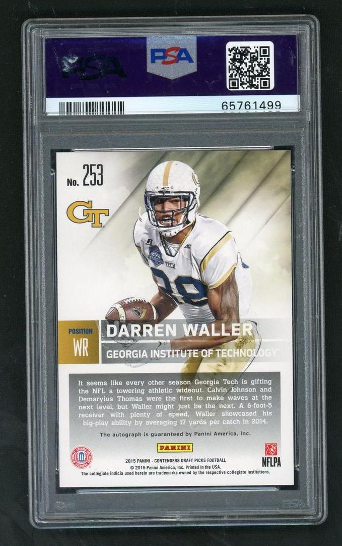 2015 Panini Contenders Draft Picks Autographed Darren Waller #253 PSA 10