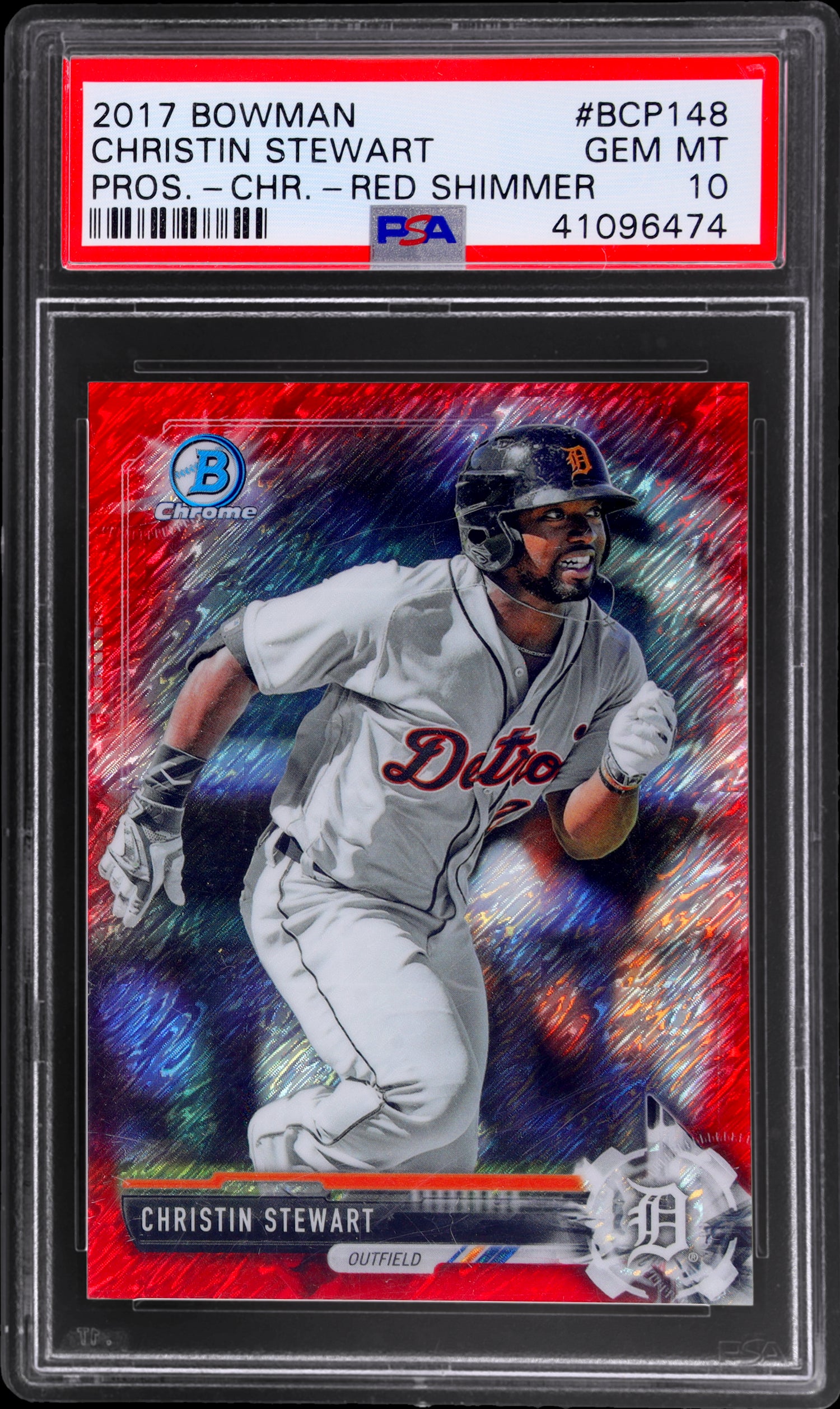 2017 Bowman Chrome Prospect Red Shimmer Christin Stewart #BCP148 /5 PSA 10