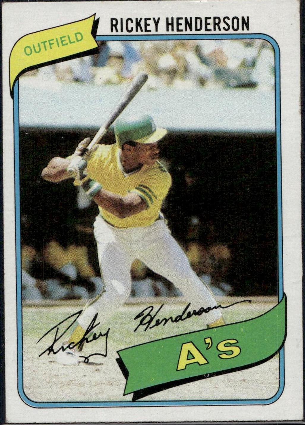 1980 Topps #482 Rickey Henderson Rookie A's