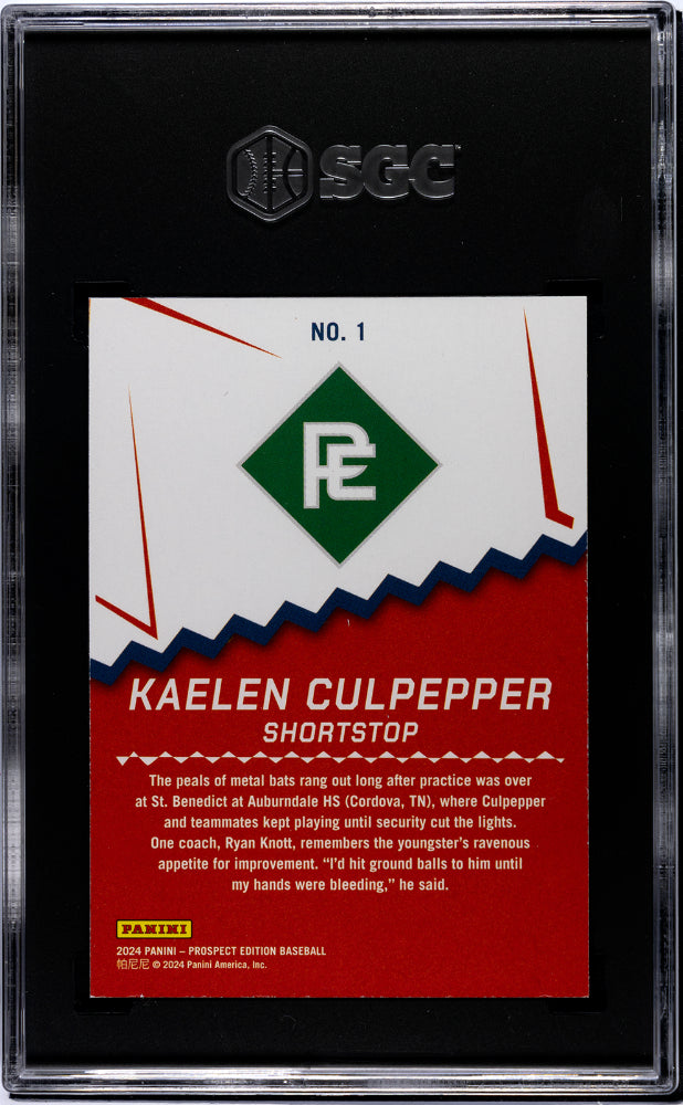 2024 Prospect Edition #1 Kaelen Culpepper Ping! /199 SGC 9
