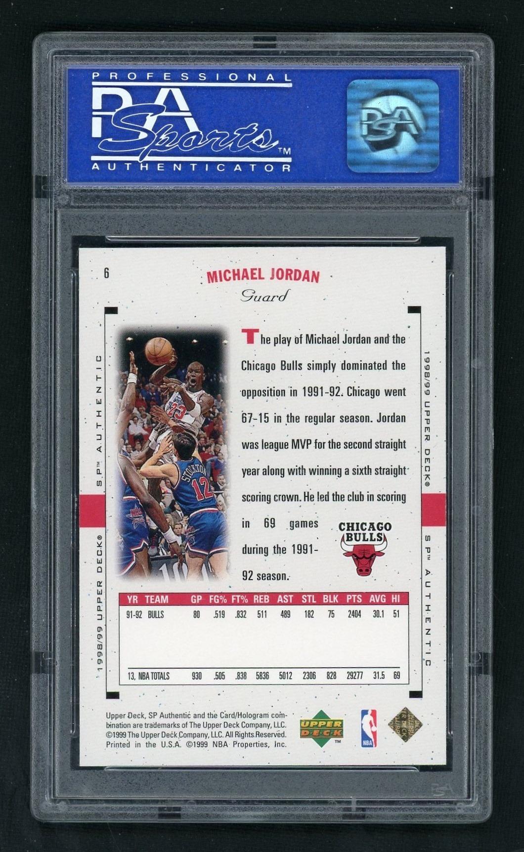 1998 SP Authentic Michael Jordan #6 PSA 9