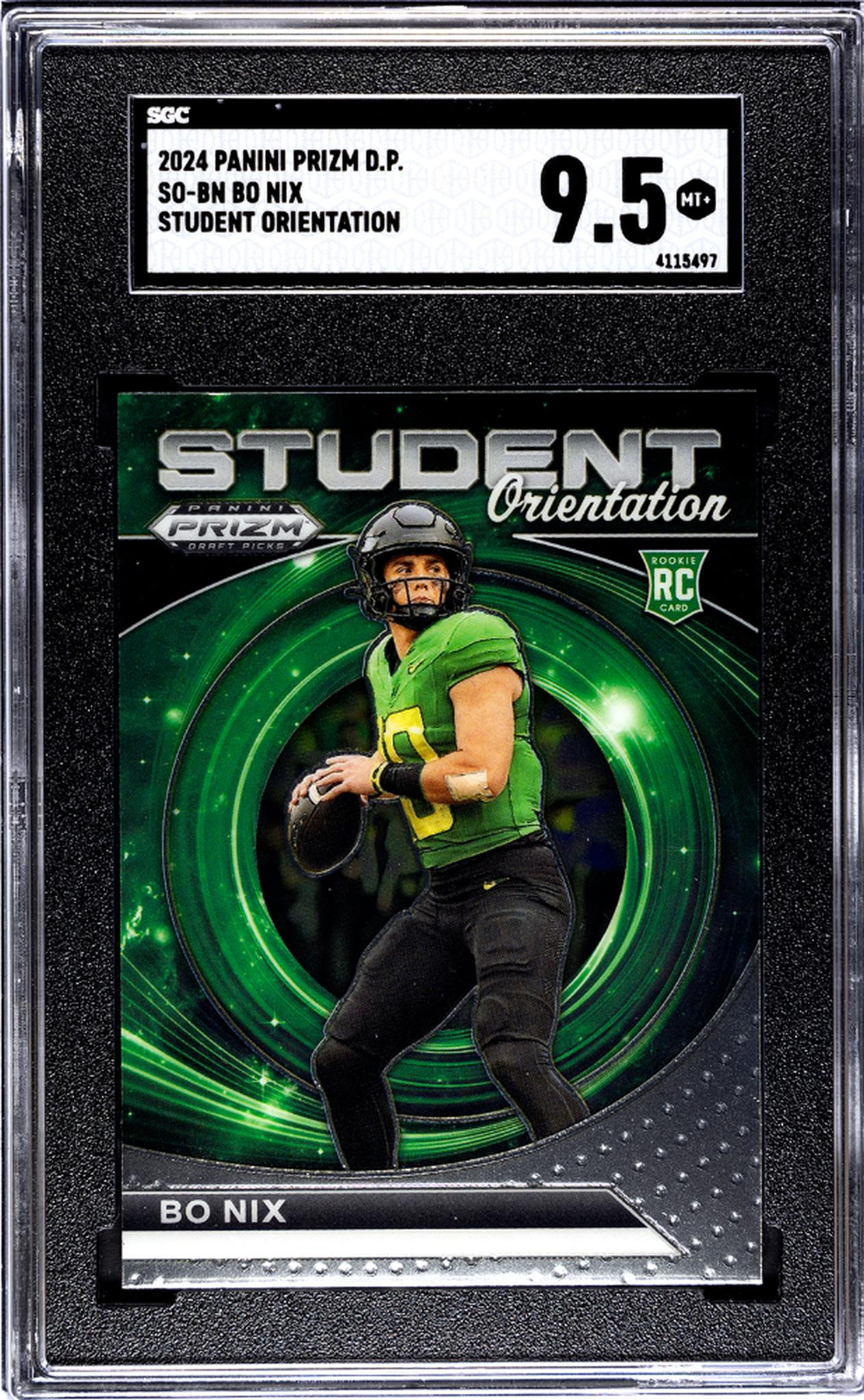 2024 Panini Prizm Draft Picks #SO-BN Bo Nix Student Orientation SGC 9.5