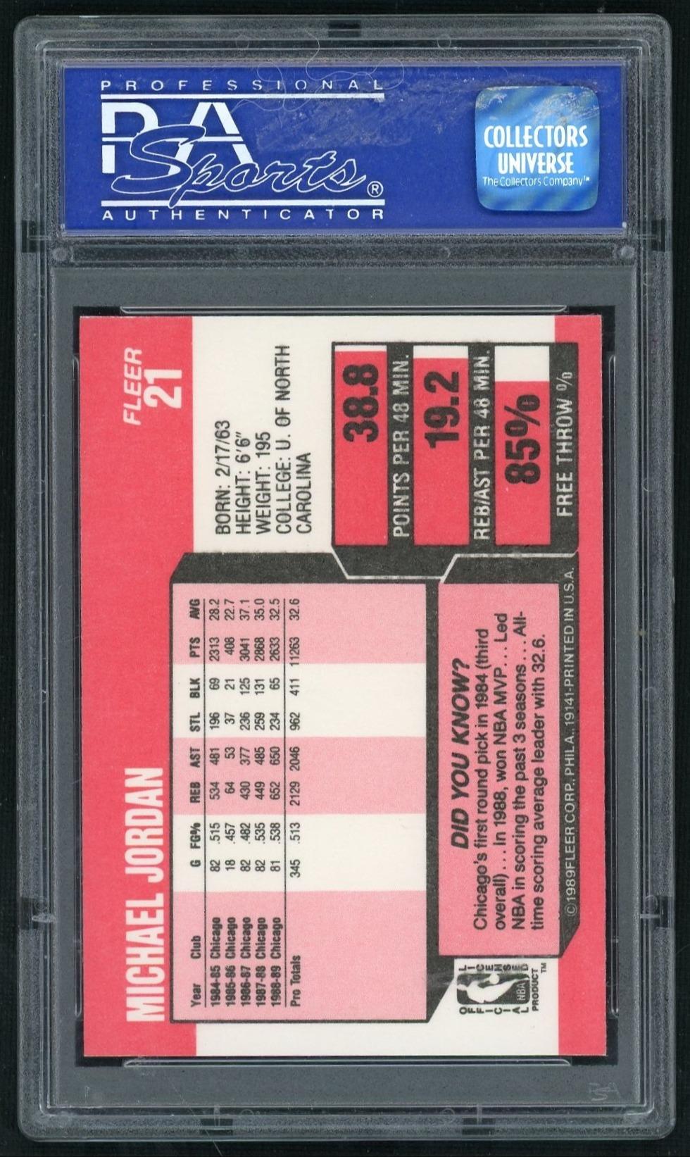 1989 Fleer Michael Jordan #21 PSA 8