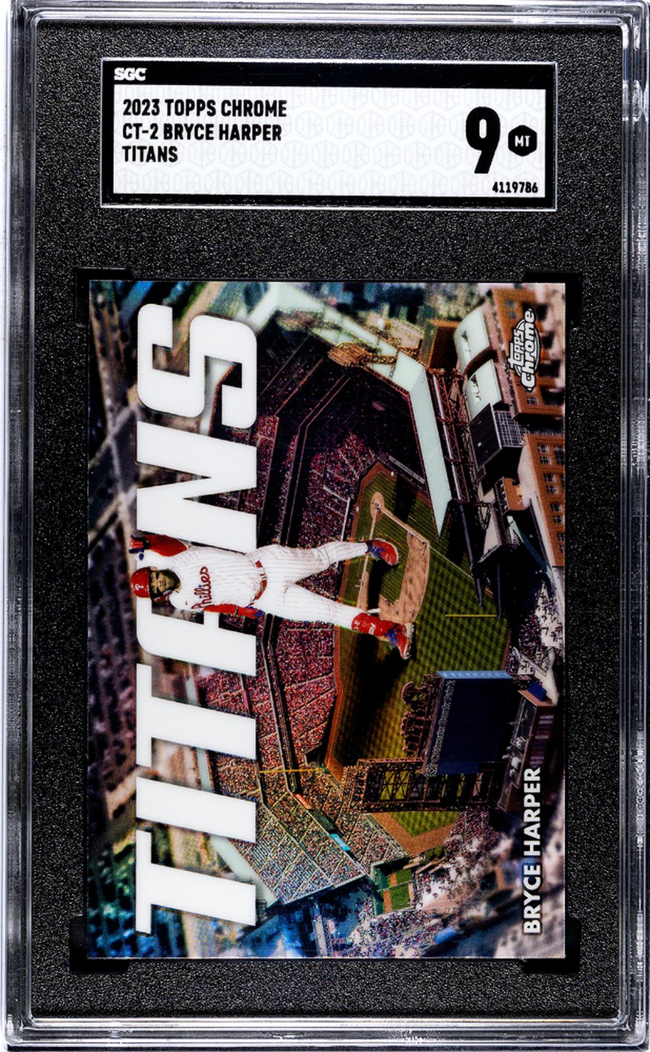 2023 Topps Chrome #CT-2 Bryce Harper Chr. Titans SGC 9