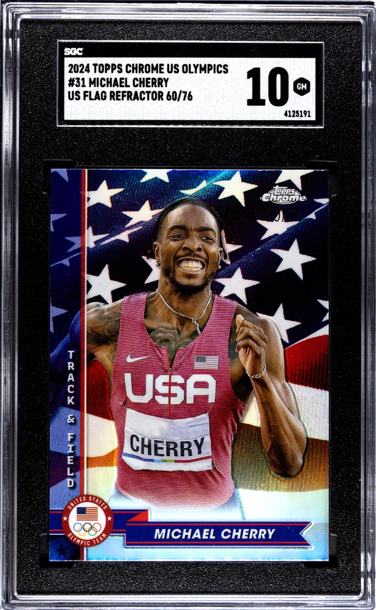 2024 Topps Chrome #31 Michael Cherry US Olympics US /76 SGC 10