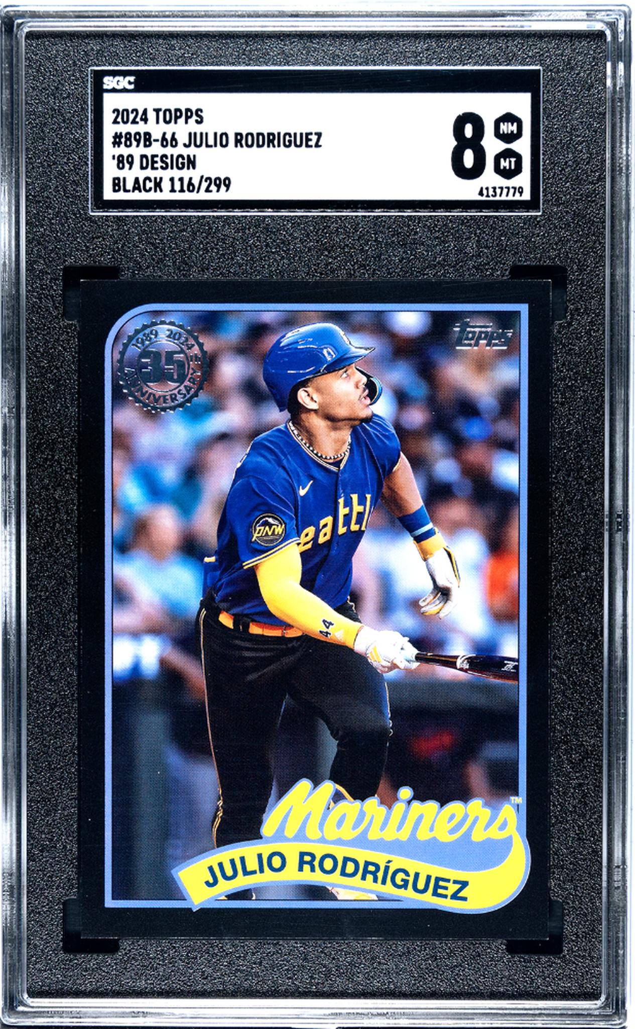 2024 Topps '89 Design Black Julio Rodriguez #89B-66 /299 SGC 8