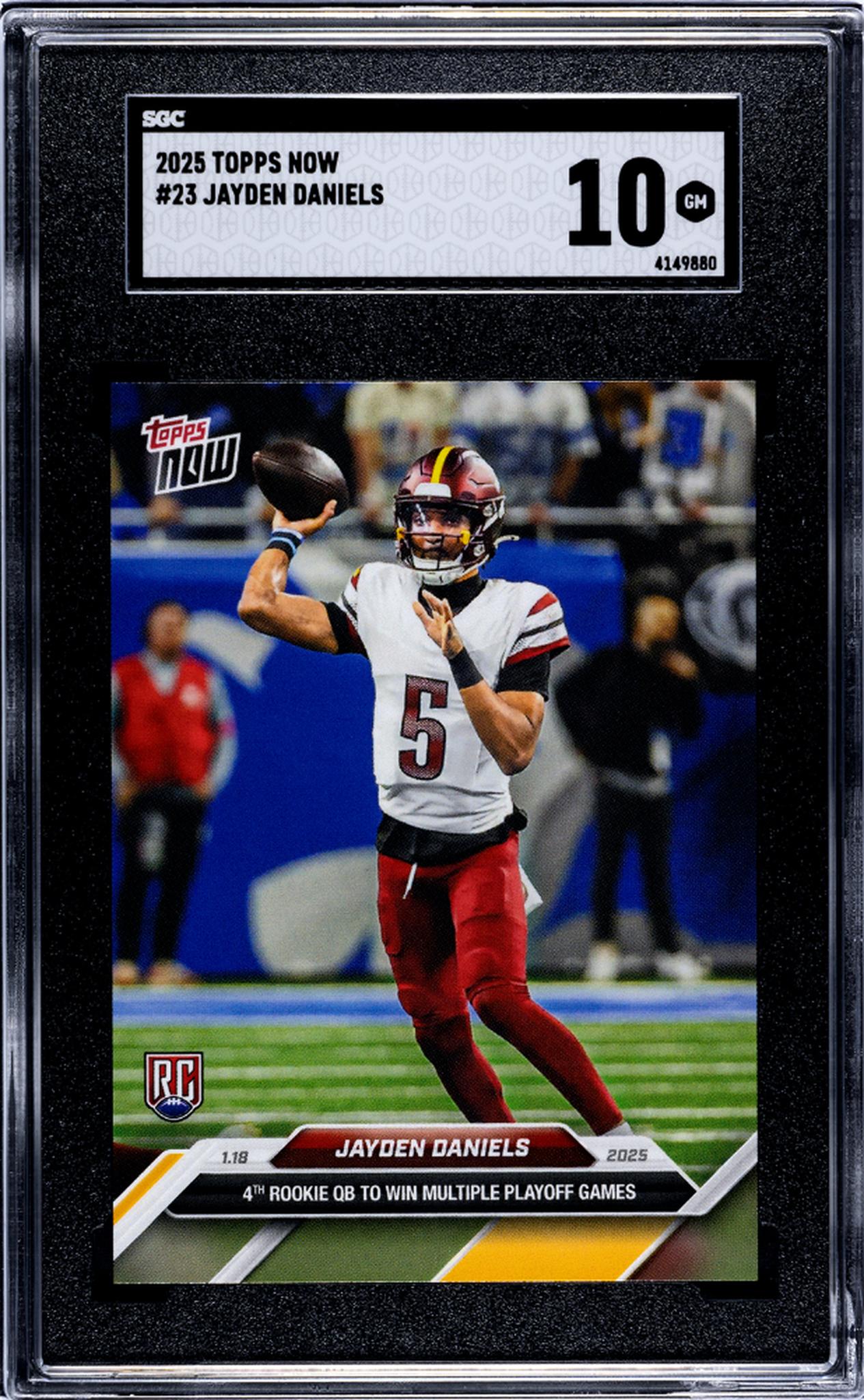 2025 Topps Now #23 Jayden Daniels /18 SGC 10