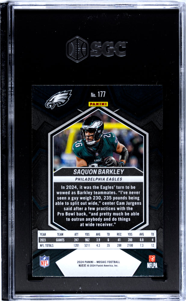 2024 Panini Mosaic Saquon Barkley #177 SGC 8