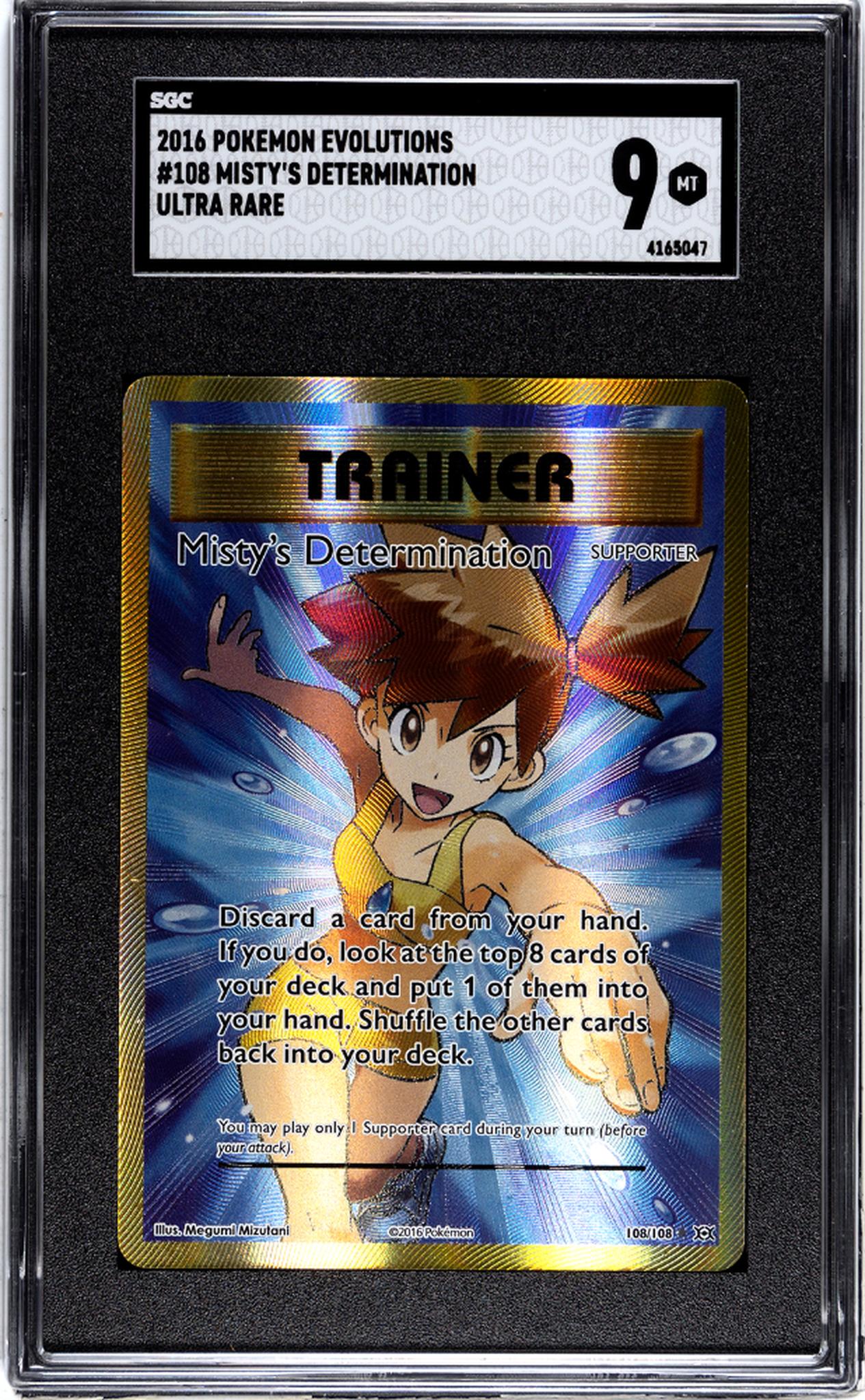 2016 Pokémon XY Evolutions Full Art Trainer Misty #108/108 Holo SGC 9