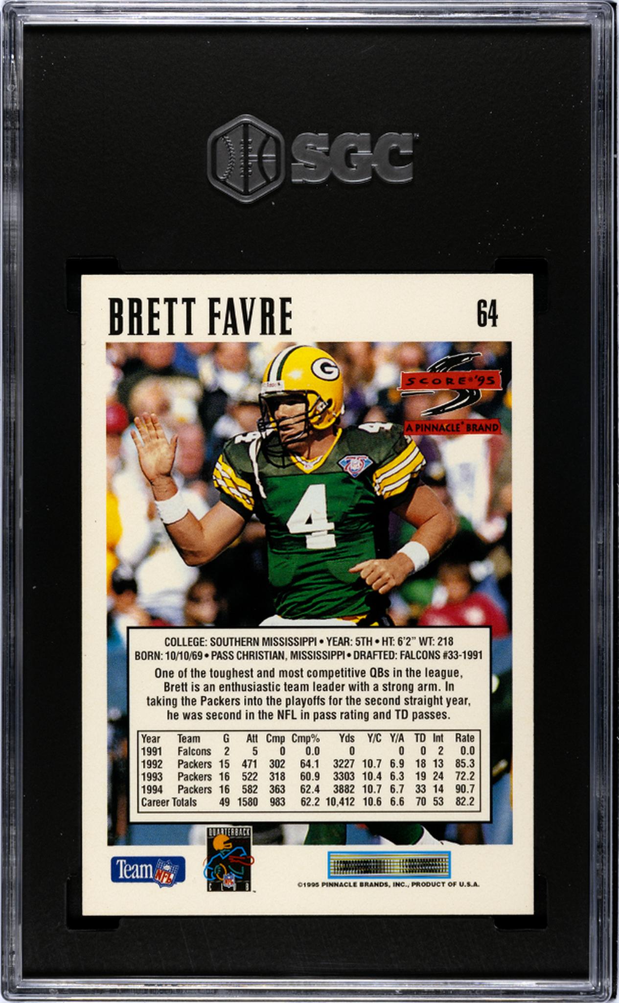 1995 Score Brett Favre #64 SGC 8.5