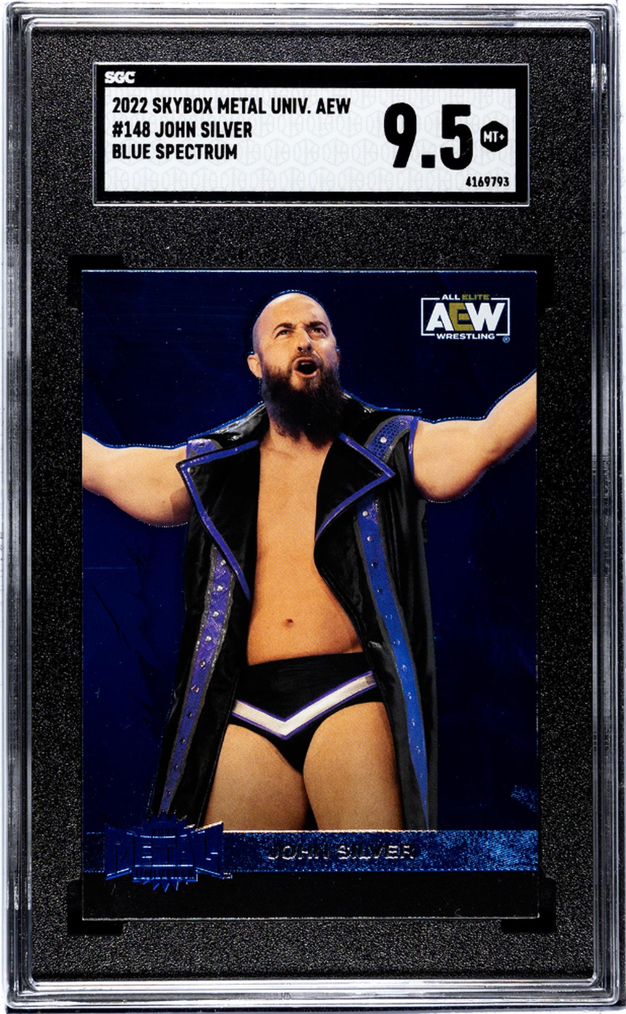 2022 Skybox Metal Universe Aew #148 John Silver Blue Spectrum SGC 9.5