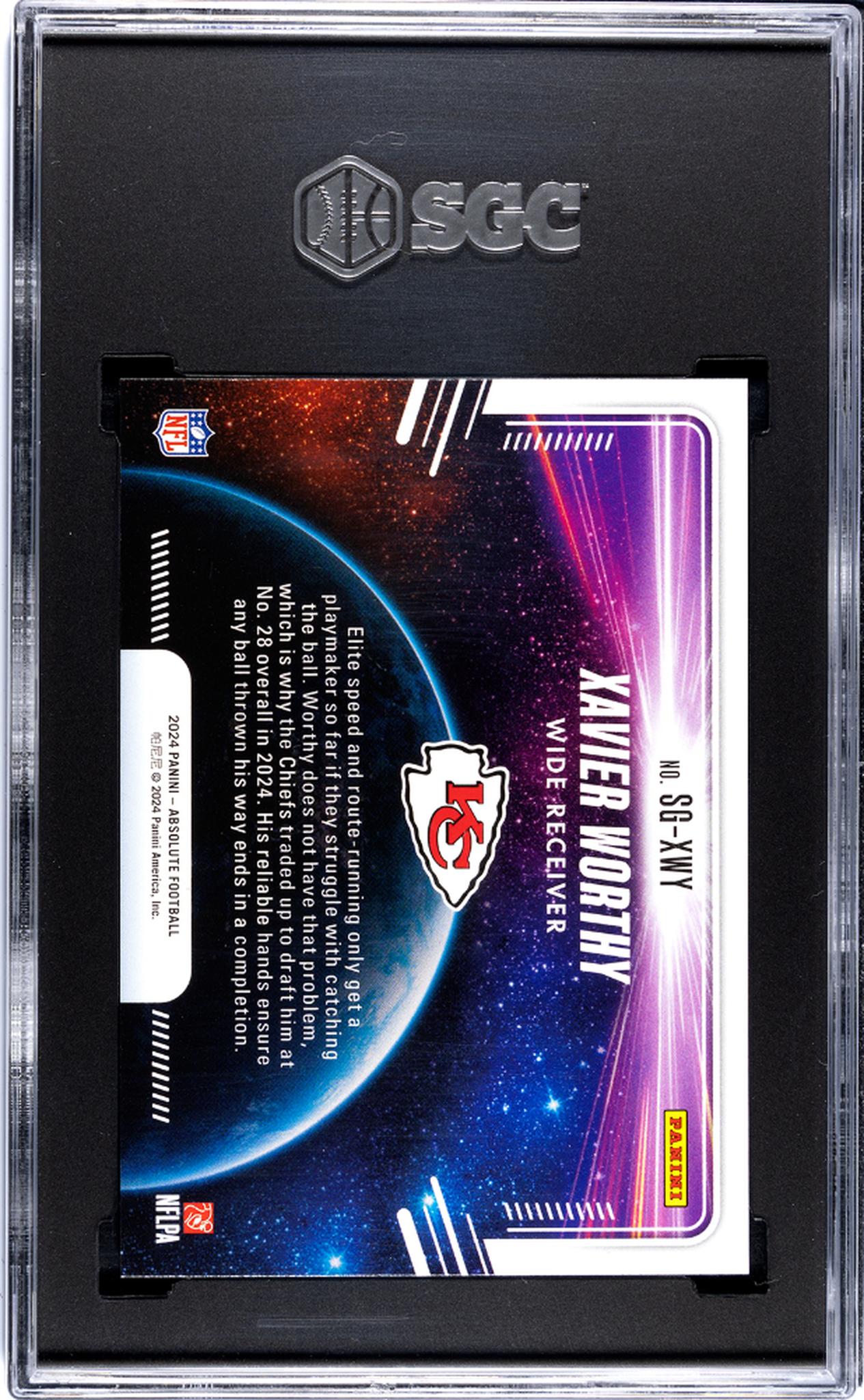 2024 Panini Absolute Star Gazing Xavier Worthy #SG-XWY RC SGC 9.5