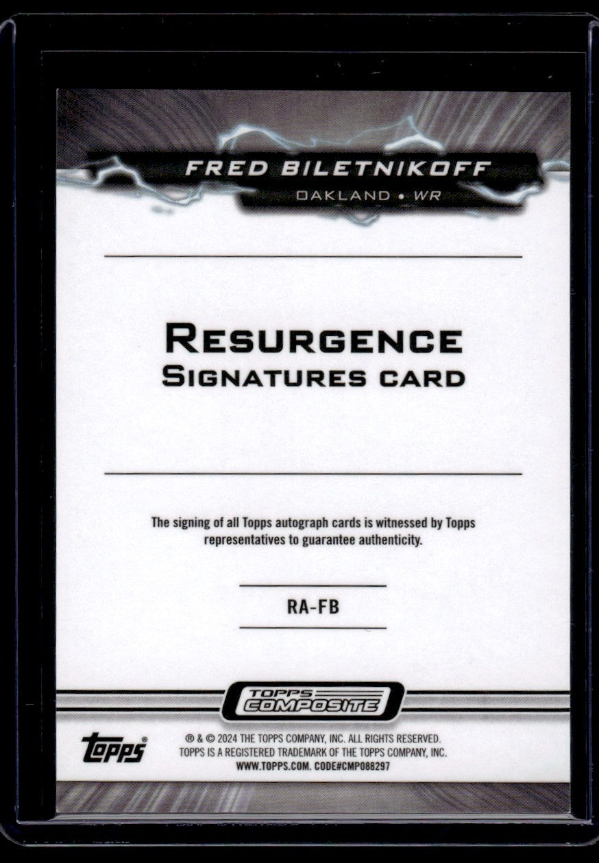 2024 Topps Composite Resurgence Signatures Fred Biletnikoff #RA-FB Auto /20