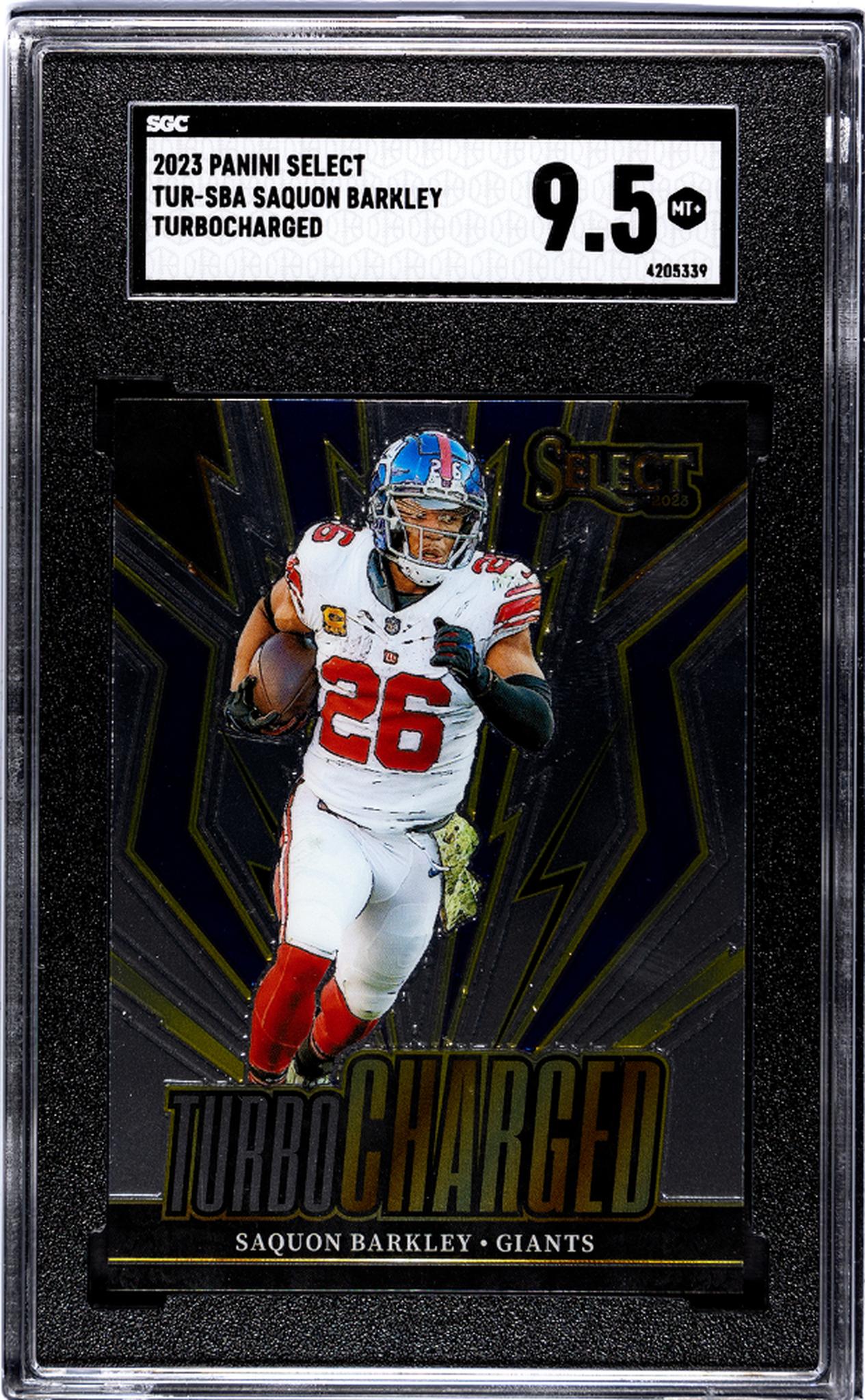 2023 Panini Select #TUR-SBA Saquon Barkley Turbocharged SGC 9.5