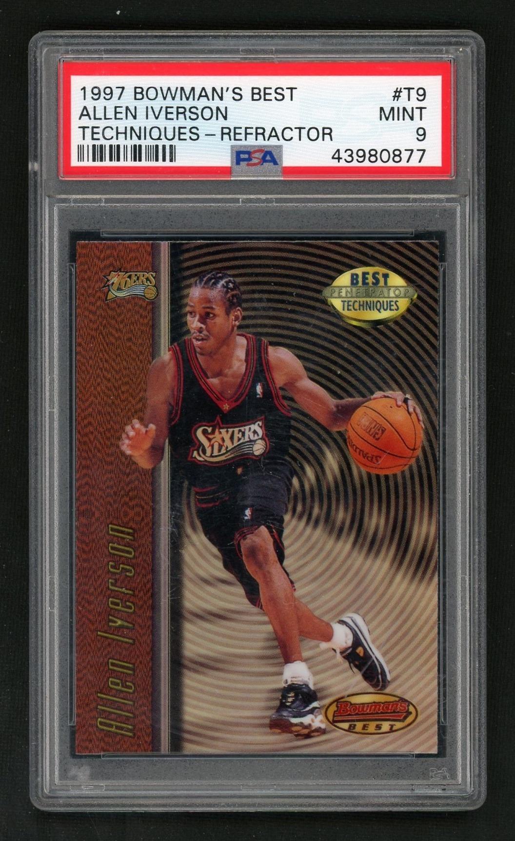 1997 Bowman's Best Techniques Refractor Allen Iverson #T9 PSA 9