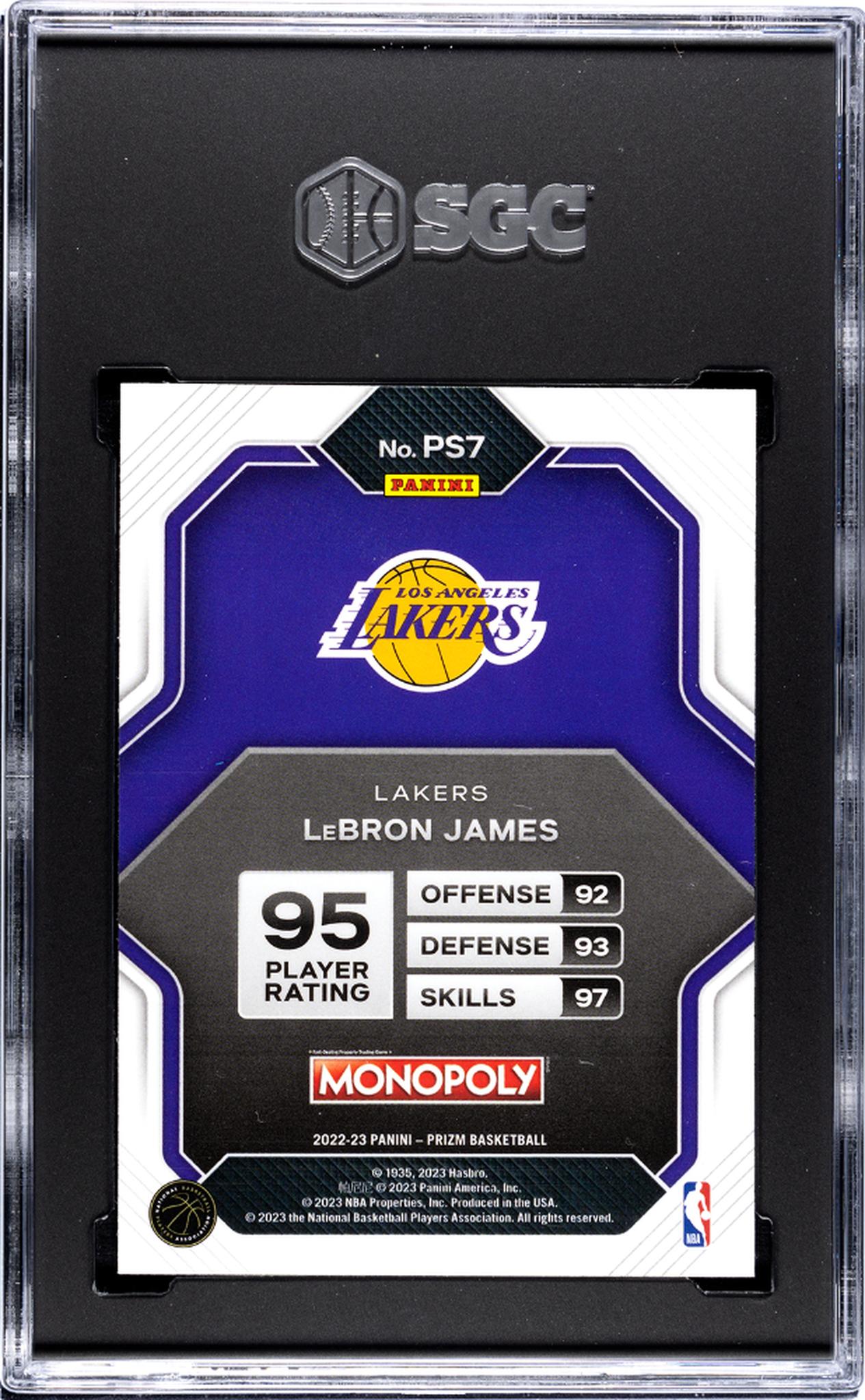 2022-23 Panini Prizm Monopoly Prizm All-Stars LeBron James #PS7 SGC 7
