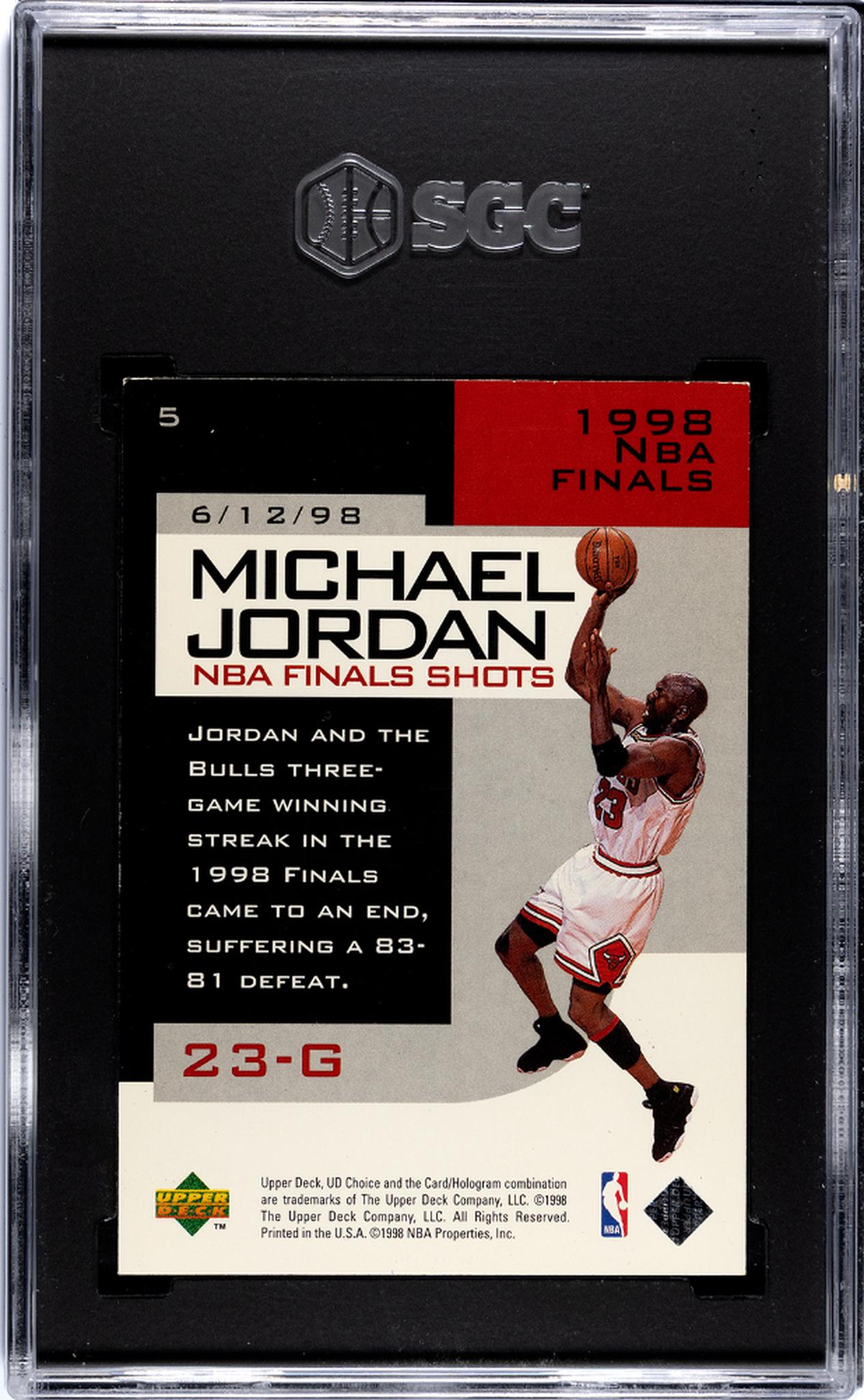 1998-99 Upper Deck UD Choice NBA Finals Shots Michael Jordan #5 SGC 6