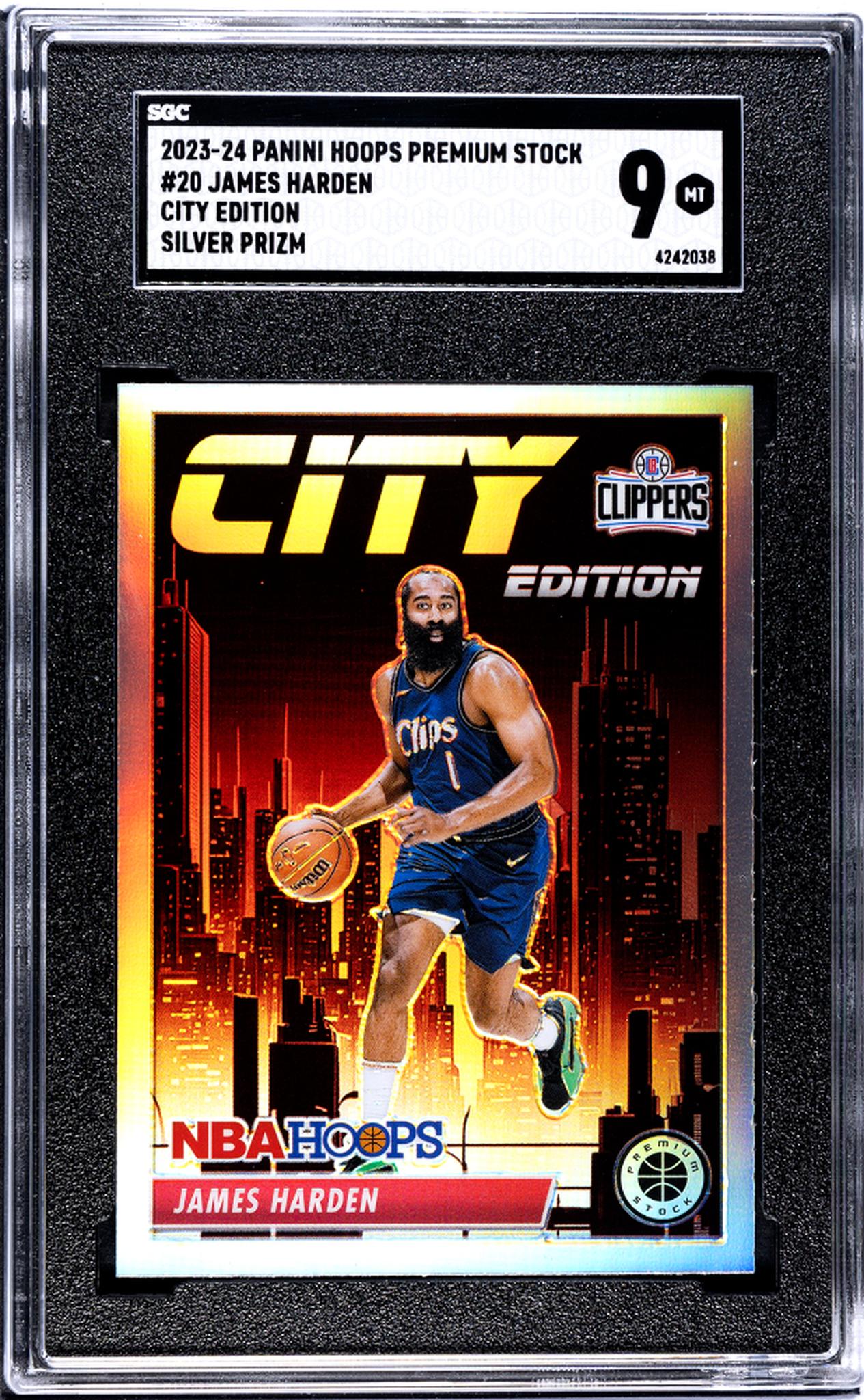 2023 Hoops Premium Stock #20 James Harden City Edition SGC 9