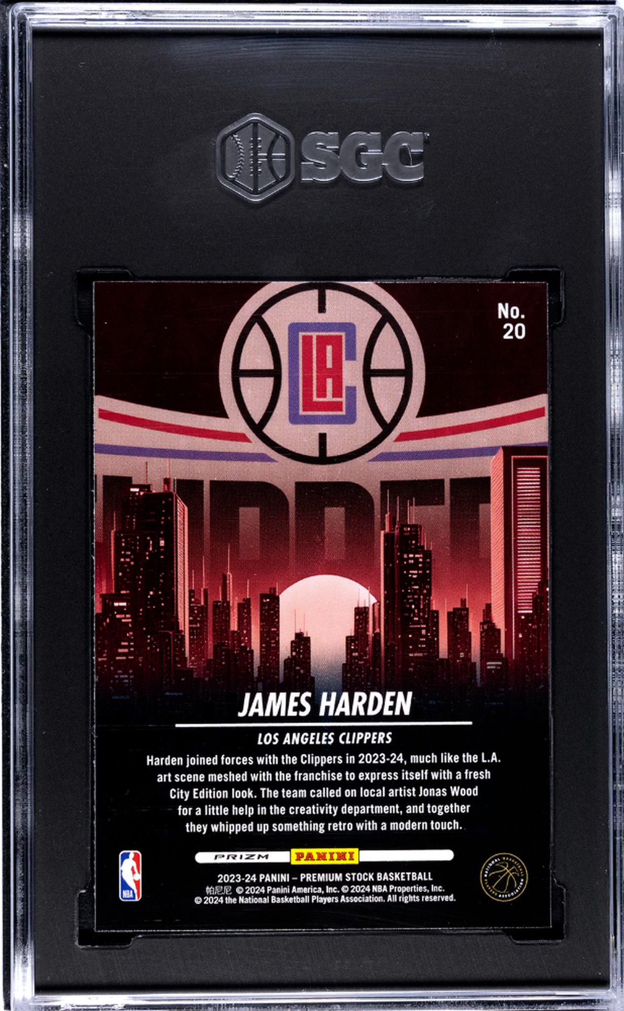 2023 Hoops Premium Stock #20 James Harden City Edition SGC 9