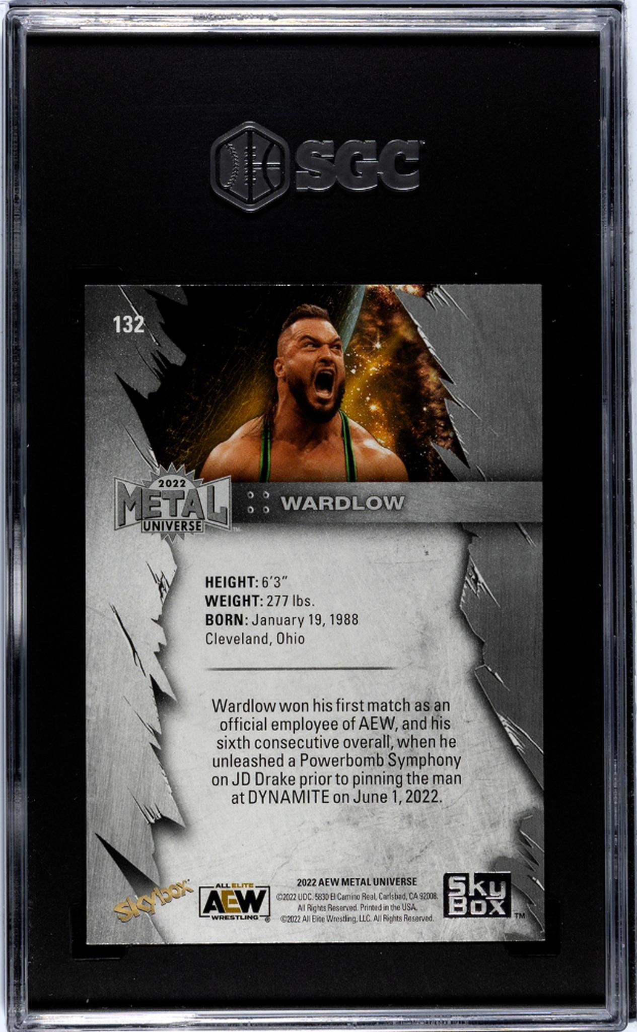 2022 Skybox Metal Universe Aew #132 Wardlow Blue Spectrum SGC 9.5