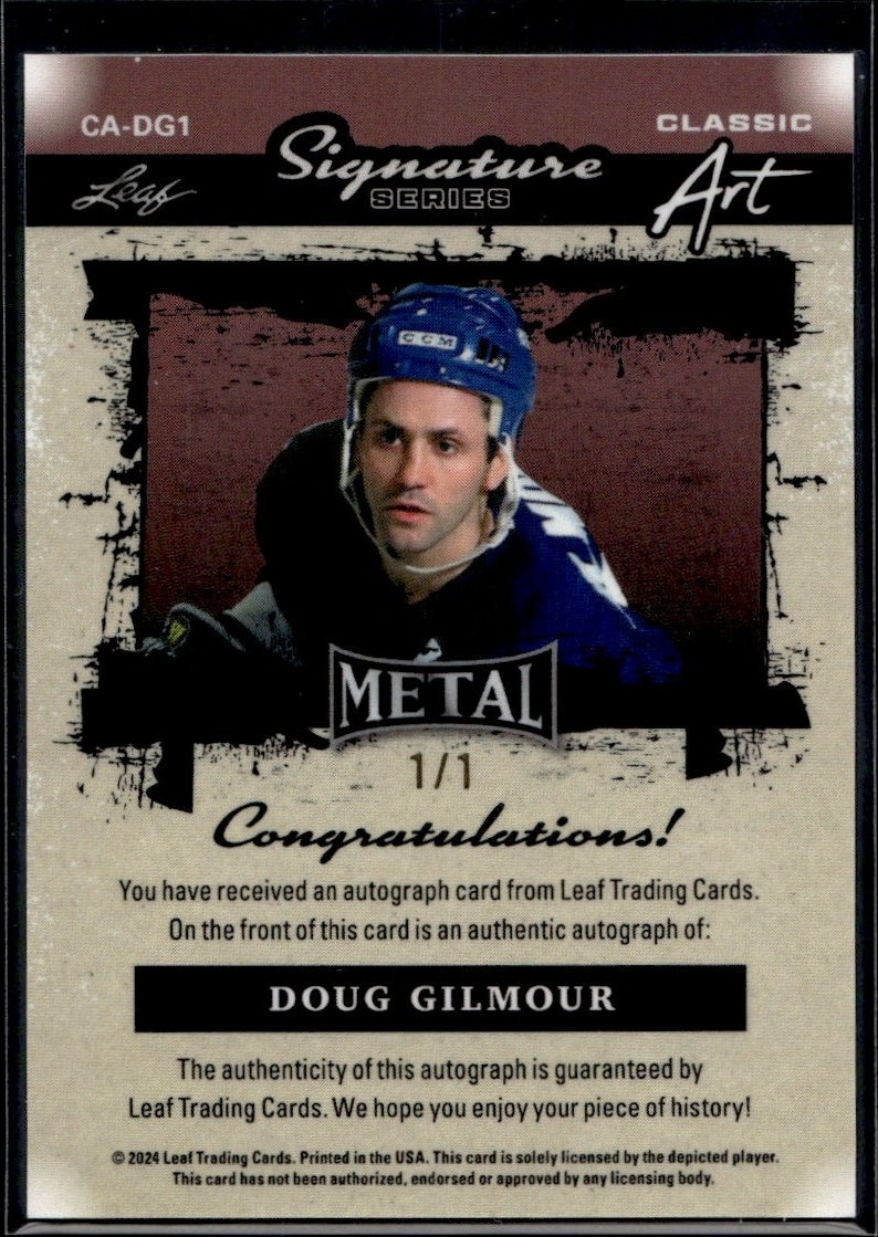 2024 Leaf Metal Classic Art Doug Gilmour #CA-DG1 Auto 1/1