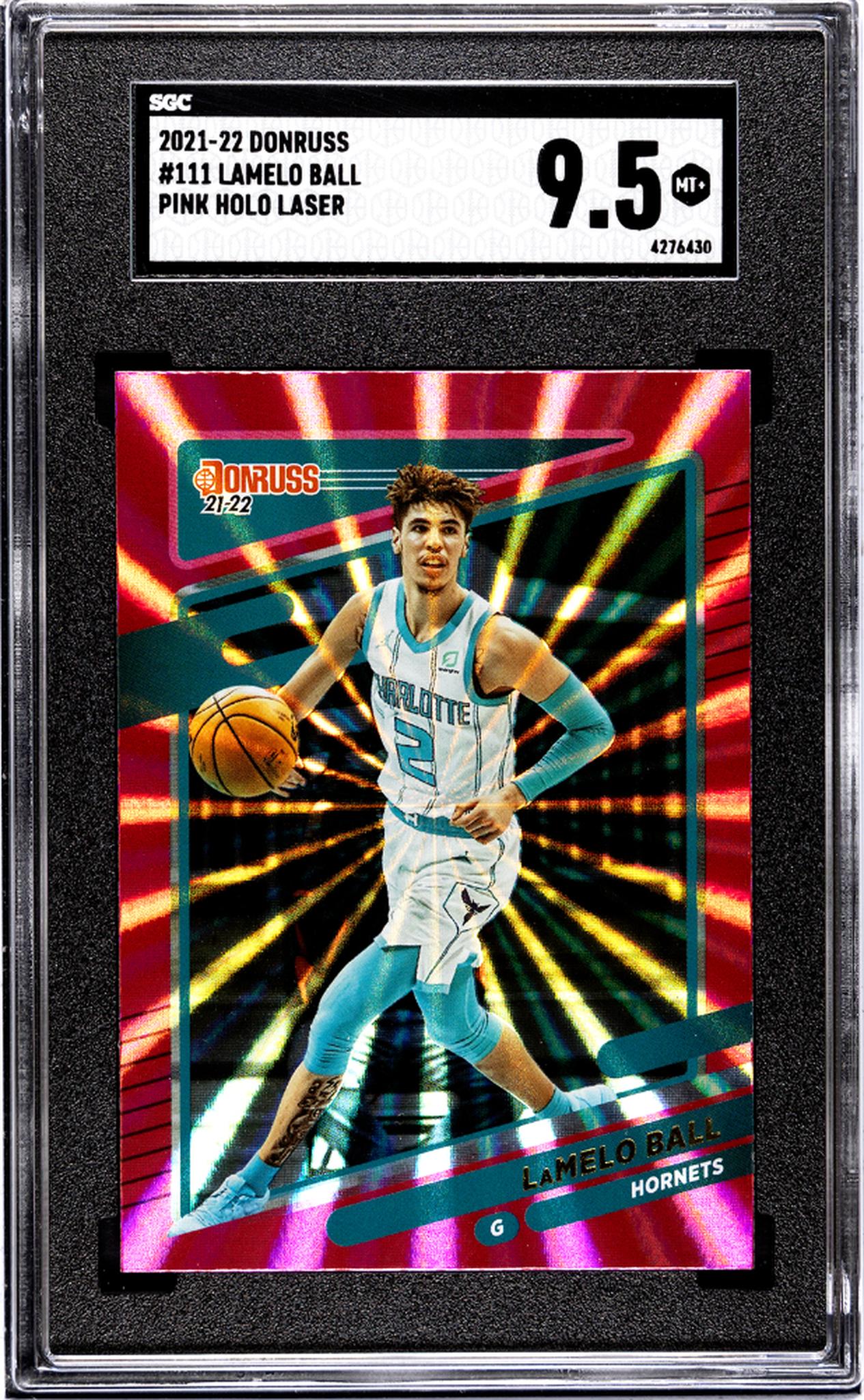 2021-22 Donruss #111 Lamelo Ball Pink Holo Laser SGC 9.5