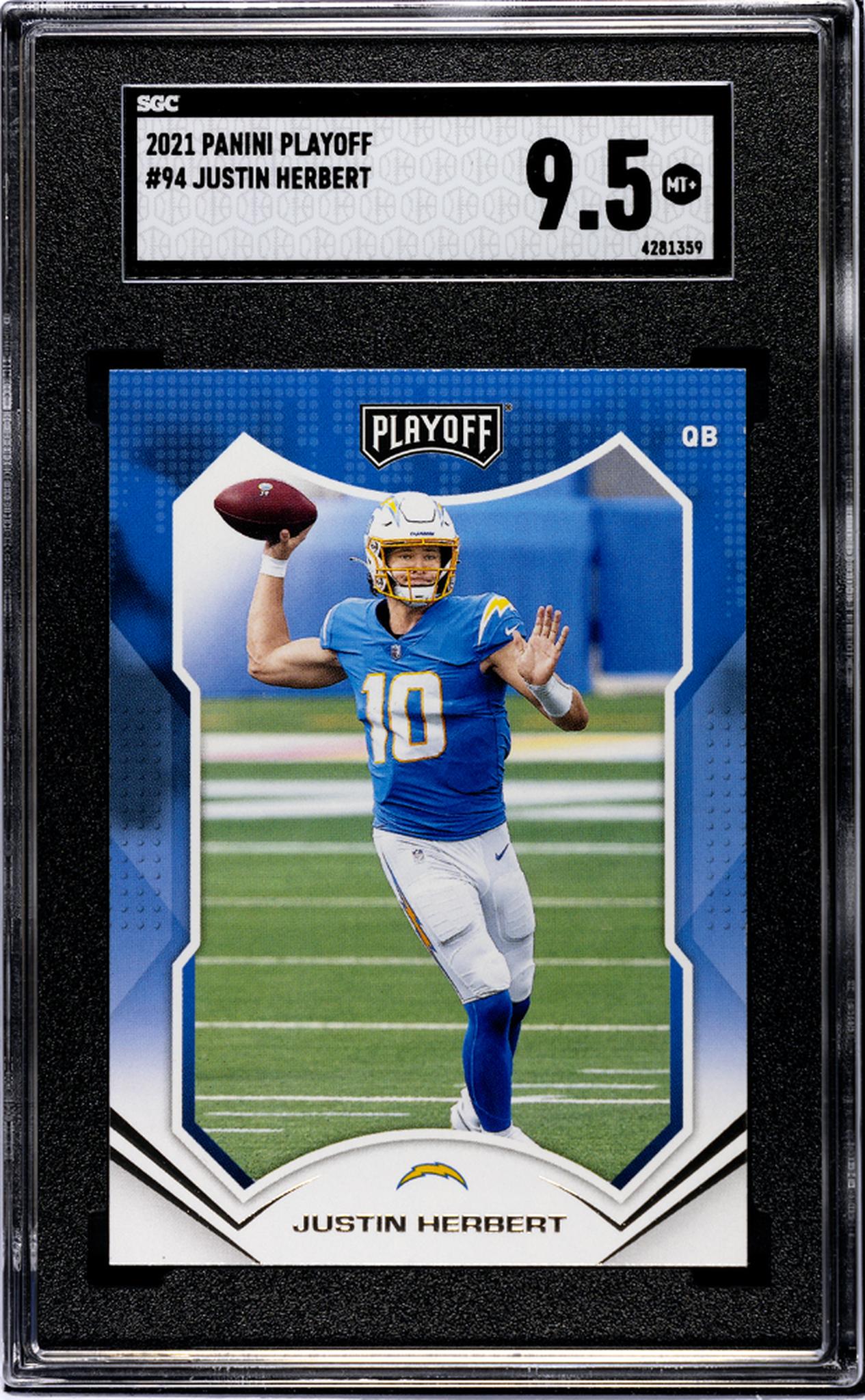 2021 Panini Playoff Justin Herbert #94 SGC 9.5