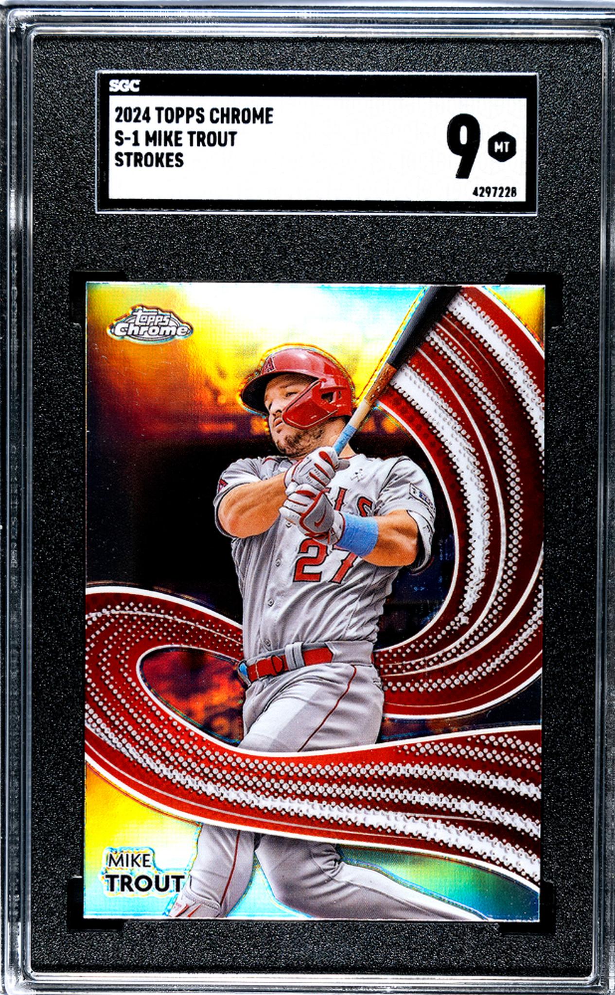 2024 Topps Chrome #S-1 Mike Trout Strokes SGC 9